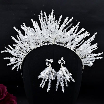 Corona de Perlas Cristal Hecha a Mano para Novia - Image 6