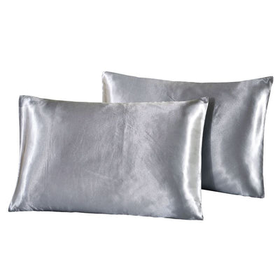 Funda de Almohada Satinada de Color Puro con Acabado Seda Imitación - Image 12