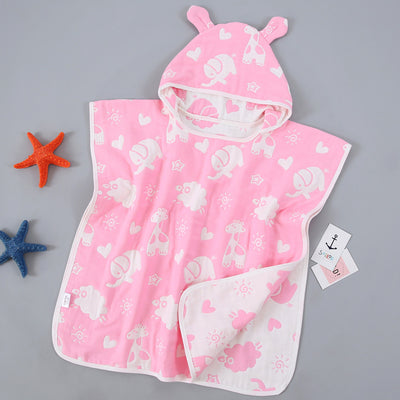 Capa de Baño Infantil con Capucha de Algodón Gasa Pura - Image 7