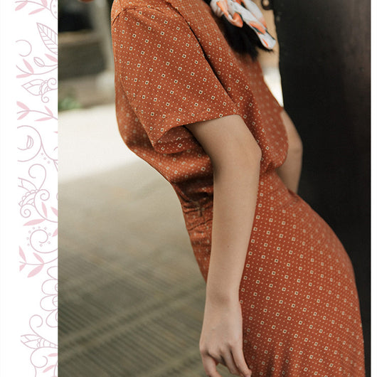 Conjunto Retro Floral Hong Kong: Blusa y Falda Dos Piezas - Image 5