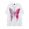 Camiseta masculina com estampa de borboleta e cristais brilhantes