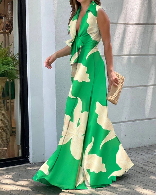 Jumpsuit Mujer Cuello V Suelto con Estampa - Diseño Moderno y Versátil - Image 12