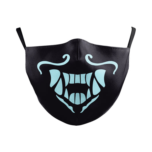 White dust mask with a colorful Day of the Dead sugar skull design, featuring a skeletal mouth and floral accents. - Image 17