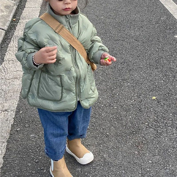 Abrigo Infantil Acolchado Cálido de Algodón para Invierno