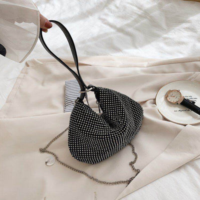 Bolso Bandolera Fruncido con Strass Monohombro - Image 13