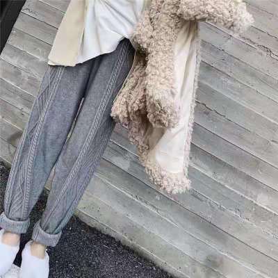 Pantalón Carrot Tejido a Rayas con Cintura Elástica y Cordón - Image 8