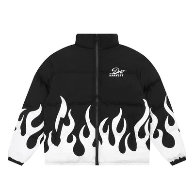 Abrigo de Algodón Grueso con Cuello Alzado y Estampado Flama - Aislante Térmico para Invierno - Image 5
