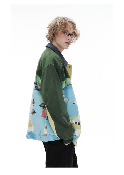 Chaqueta de Gamuza Estilo Retro Patchwork para Hombre - Image 17