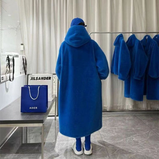 Abrigo Largo de Lana con Capucha para Mujer - Diseño Suelto y Cálido - Image 6