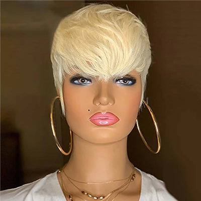 Peluca Sintética Rubia Corta Estilo Pixie para Mujer - Image 3