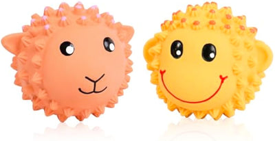 Juguetes Interactivos para Perros - Pelotas de Látex con Sonido Chirriante y Textura Espinuda