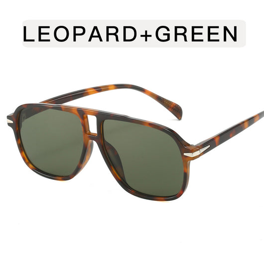 Black frame retro double beam sunglasses with bright orange lenses, featuring silver accents on the temples. - Image 8