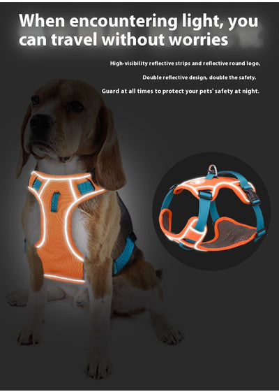 Arnés Pectoral Anti Deslizante para Mascotas Grandes con Cuerda de Tracción - Image 45