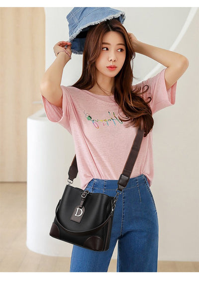 Bolso Bucket Bandolera Bicolor para Mujer - Image 22