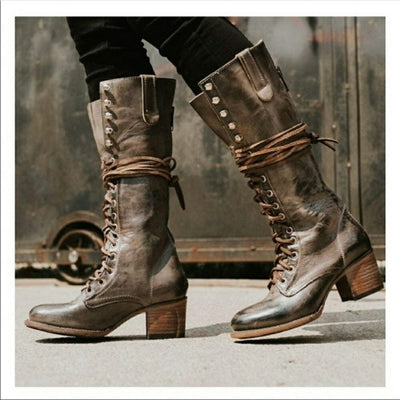 Botas de Mujer con Cordones y Tacón Grueso - Image 5