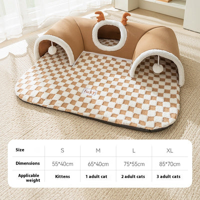 Túnel Escondite y Cama 2 en 1 para Gatos - Image 9