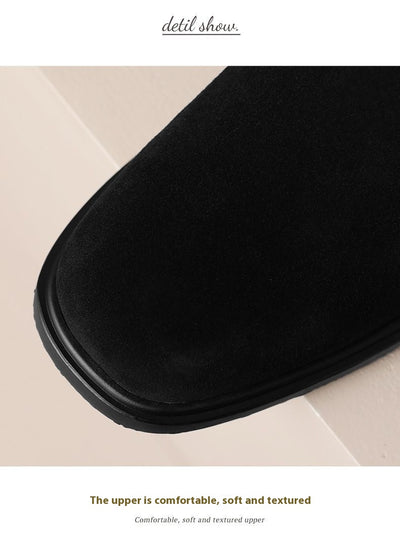 Botas Retro Francesas de Tacón Grueso y Punta Cuadrada para Mujer - Image 14