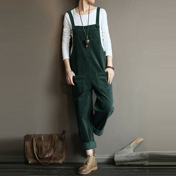 Pantalón Peto de Pana Liso para Mujer - Estilo Casual Versátil - Image 6