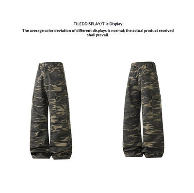Pantalones Cargo Camuflaje Hombre Pierna Recta Corte Amplio - Image 9