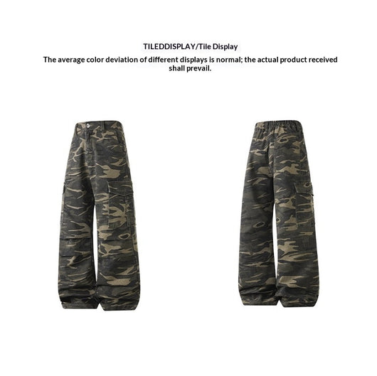 Pantalones Cargo Camuflaje Hombre Pierna Recta Corte Amplio - Image 9