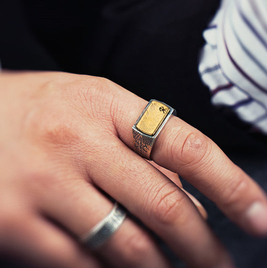 Anillo Ajustable Letra Final Moda Masculina