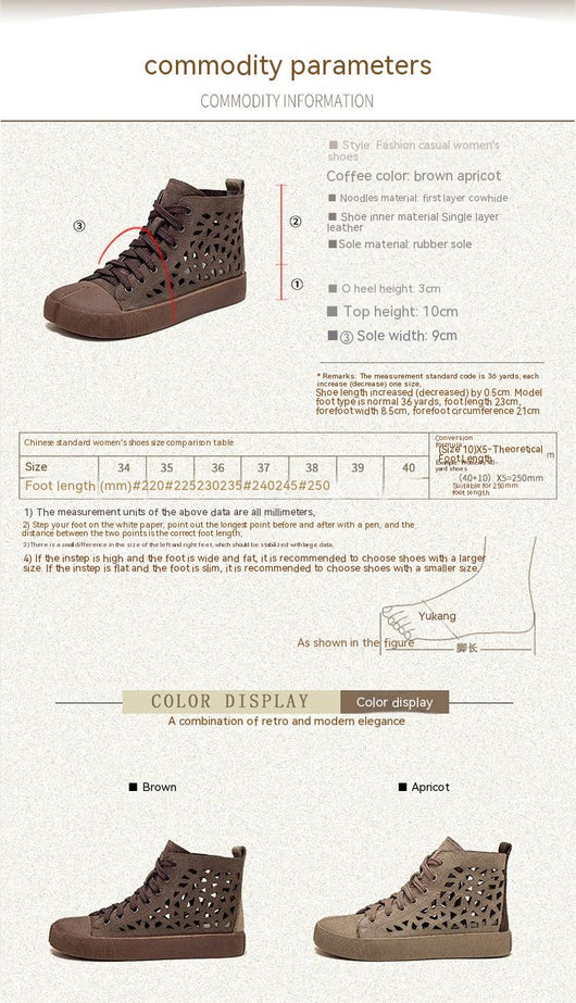 Botas Sandalias Británicas Retro de Cuero Genuino con Punta Cuadrada Hueca - Image 10