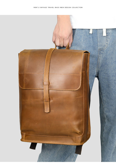 Mochila de Cuero para Viajes de Gran Capacidad con Compartimento Laptop - Image 14