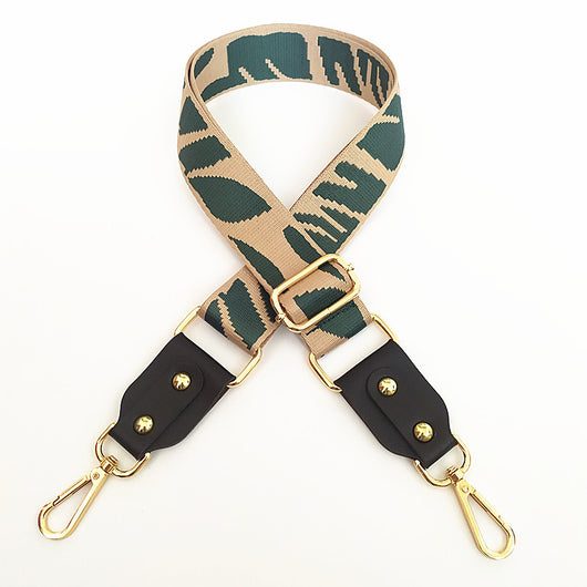 Correa Ajustable para Bolso Mensajero con Tejido Jacquard y Detalles en Cuero - Image 8