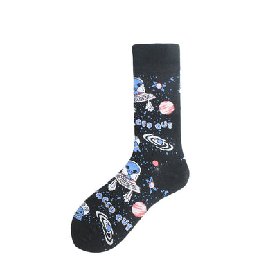 Calcetines de Algodón Estilo Universo Alien para Hombre - Image 12