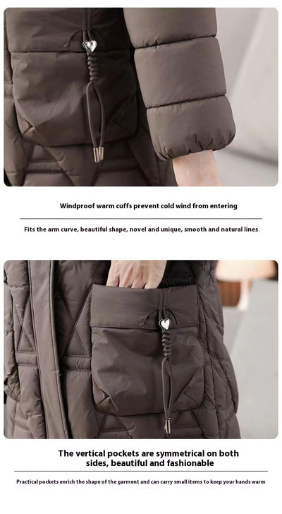 Chaqueta Acolchada de Plumón para Mujer con Capucha - Largo Medio - Image 14