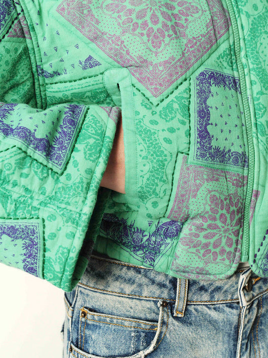 Chaqueta Acolchada de Algodón con Cierre y Estampado - Image 10
