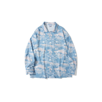 Camisa Retro Tie-dye Manga Larga para Hombre Tide Brand - Diseño Artístico - Image 5
