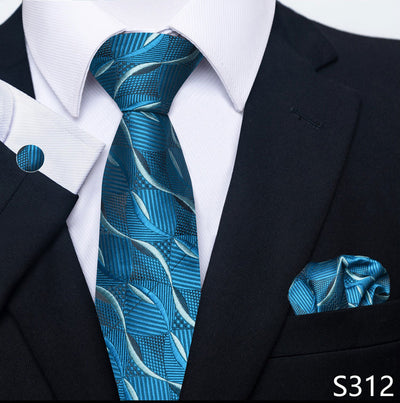 Conjunto Completo de Accesorios Ejecutivos: Corbata, Pañuelo y Gemelos Formales - Image 55