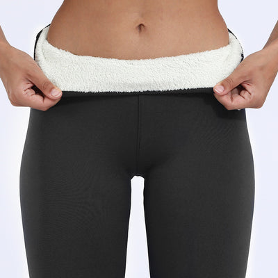 Pantalones Térmicos de Cintura Alta Elásticos para Mujer con Pies Acolchados de Terciopelo - Image 12