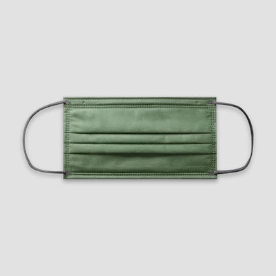 Rose red disposable face mask with pleats and gray ear loops, shown flat against a light gray background. - Image 4