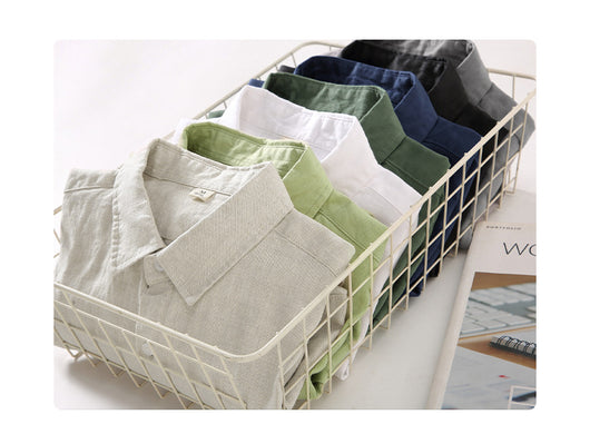 Camisa de Lino Manga Larga Suelta para Hombre - Fresca y Casual - Image 11