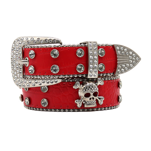 Cinturón Ancho para Hombre con Calavera de Cristales - Image 5