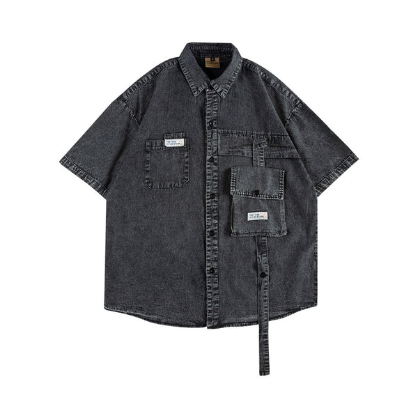 Camisa Cardigan Suelta Estilo Americano con Solapa