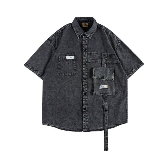 Camisa Cardigan Suelta Estilo Americano con Solapa