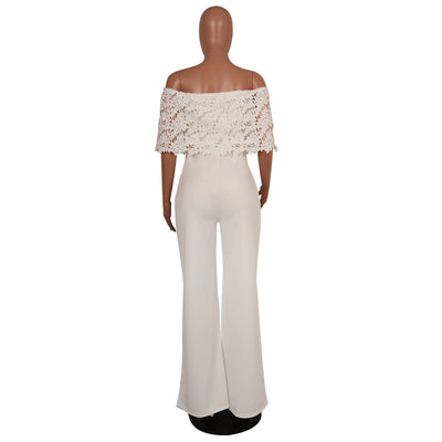 Jumpsuit Ajustado con Cuello Único y Bordado Soluble - Image 9