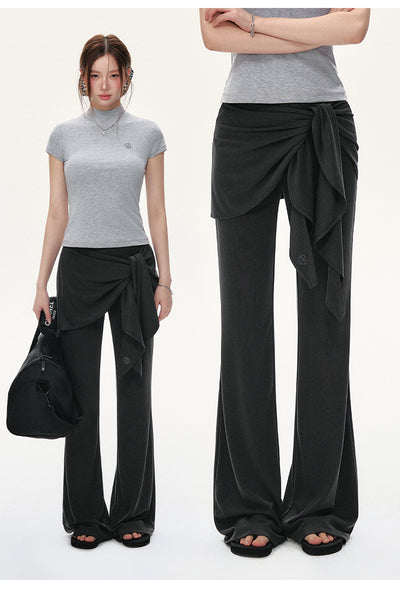 Pantalones Casuales Tejidos con Detalles de Encaje y Cordones - Image 8