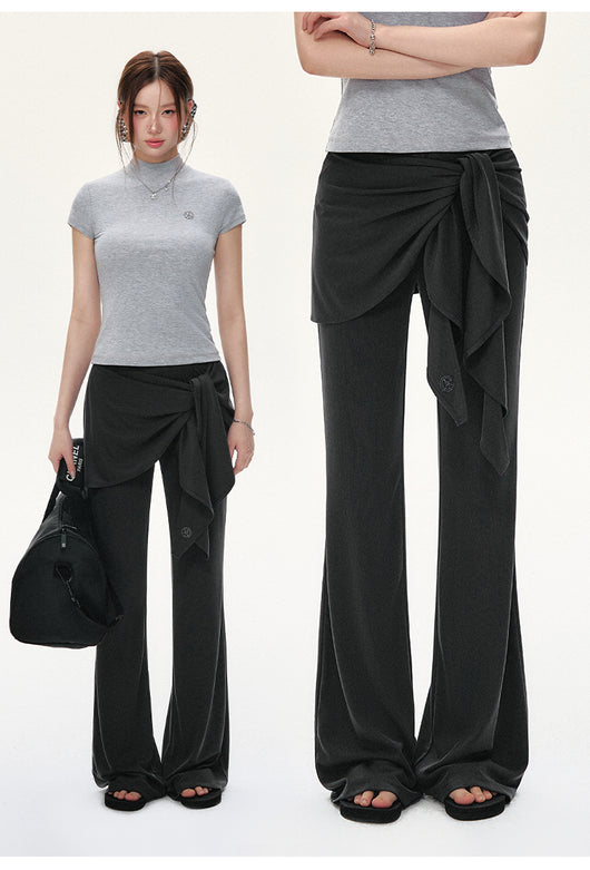 Pantalones Casuales Tejidos con Detalles de Encaje y Cordones - Image 8