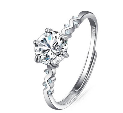 Anillo de Diamante Moissanita Platino D Color 1 Quilate Ajustable - Image 10