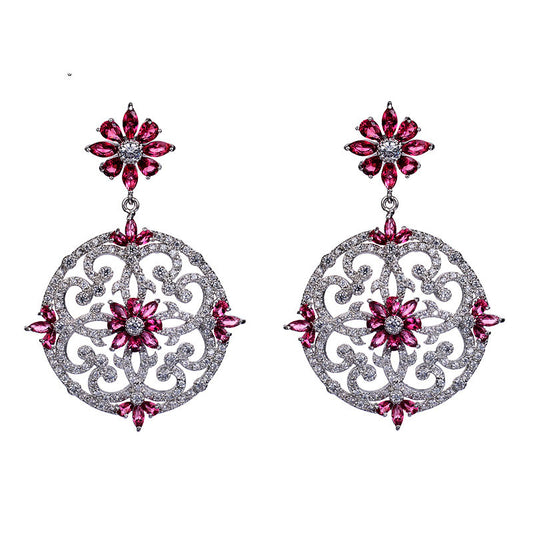 Aretes de Circonita Retro Exagerados - Diseño Vintage - Image 2