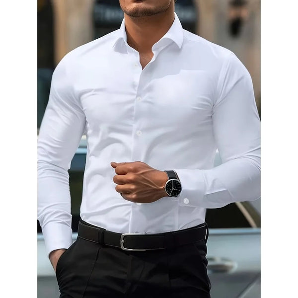Camisa Inteligente Casual para Hombre Bolubao - Diseño Minimalista de Color Sólido