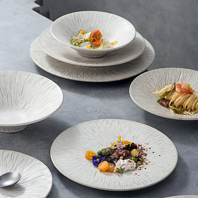 Plato de Cerámica Estilo Nórdico Contemporáneo para Cena