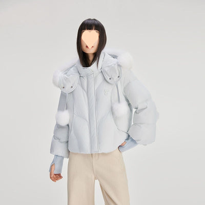 Chaqueta Corta Acolchada de Lujo con Capucha - Image 2