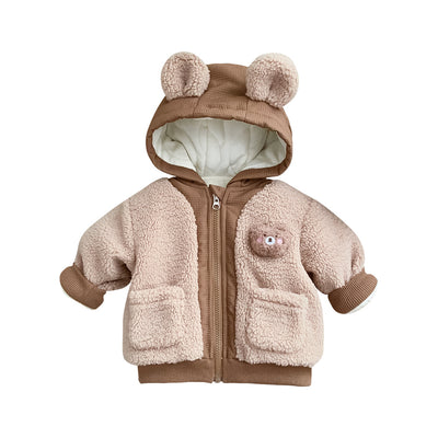 Abrigo Infantil Estilo Coreano Osito Adorable con Forro de Algodón Acolchado - Image 5