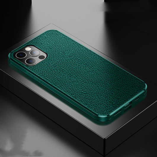 Funda Magnética de Cuero Lychee para iPhone - Protección Suave TPU - Image 4