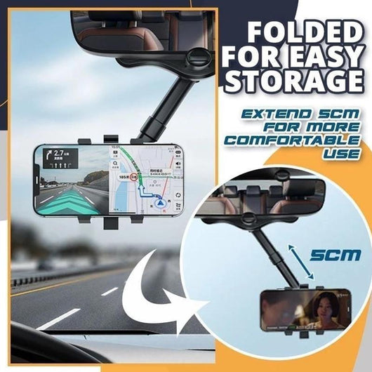 Soporte Giratorio para Teléfono en Espejo Retrovisor - Compatible con Todos los Móviles - Image 2